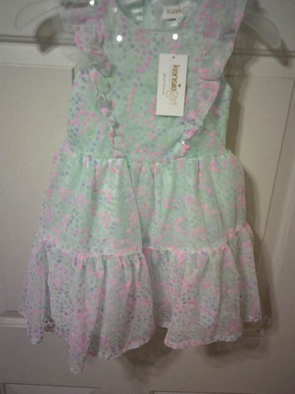 NEW KENSIE GIRL SPECIAL OCCASION LAYERED TUTU DRESS SIZE 6 SEQUINED DESIGN 👸